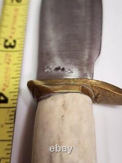 Vintage Fixed Blade Hunting Knife & Case, by MORK, c 1980'S, Free Shipping