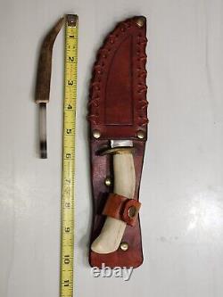 Vintage Fixed Blade Hunting Knife & Case, by MORK, c 1980'S, Free Shipping