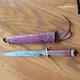 Vintage Fred Bizon Handcrafted Slim Bowie Knife, Tooled Leather Sheath