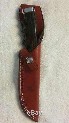 Vintage GERBER 475 fixed blade hunting knife w. Sheath (made in USA)
