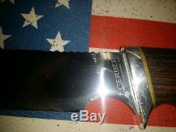 Vintage Gerber 525 Hunting Knife With Sheath 5 1/4 Blade 10 Long