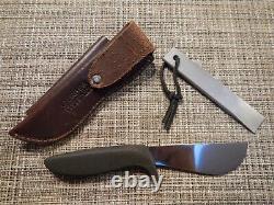 Vintage Gerber FLAYER Fixed Blade Knife With Original Leather Sheath & Steel