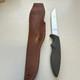 Vintage Gerber Shorty Knife Black Armorhide Handle And Leather Sheath. Hunting