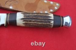 Vintage German Eye Eyeball Schlieper Stag Fixed Blade Hunting Knife Jim Bowie