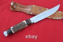 Vintage German Eye Eyeball Schlieper Stag Fixed Blade Hunting Knife Jim Bowie