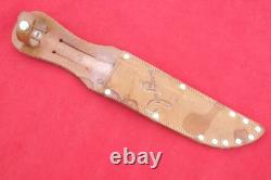Vintage German Eye Eyeball Schlieper Stag Fixed Blade Hunting Knife Jim Bowie