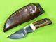 Vintage German Germany Linder Small Mini Hunting Stag Handle Knife with Sheath