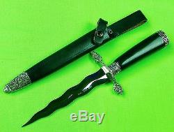 Vintage German Germany Linder Solingen Kris Blade Hunting Knife Dagger Scabbard