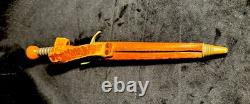 Vintage German Germany Solingen Stiletto Boot Engraved Hunting Knife With Sheath