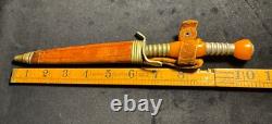 Vintage German Germany Solingen Stiletto Boot Engraved Hunting Knife With Sheath