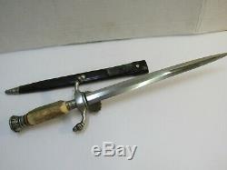 Vintage German Hirschfanger Hunting Knife Dagger Post WW2 with Scabbard