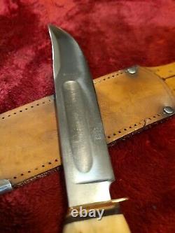 Vintage German Hunting Knife Stag Bone Solingen SS withcase WWII era Sportsman old