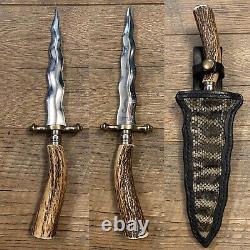 Vintage German Linder Messer Solingen Stag Dagger Kris Stiletto Snake Knife