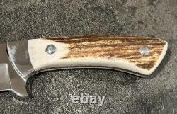 Vintage HEN & ROOSTER German Stag Antler Bowie HR-3132 Knife Sheath & Box MINT