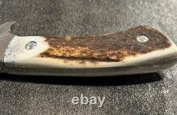 Vintage HEN & ROOSTER German Stag Antler HR-3132 Fixed Knife Sheath & Box MINT