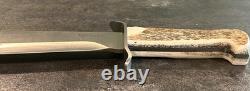 Vintage HEN & ROOSTER Large Stag Bowie Knife HR-0008 Spain MINT with Box & Sheath