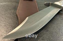 Vintage HEN & ROOSTER Large Stag Bowie Knife HR-0008 Spain MINT with Box & Sheath