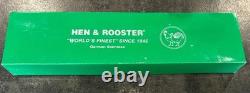 Vintage HEN & ROOSTER Large Stag Bowie Knife HR-0008 Spain MINT with Box & Sheath