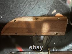 Vintage Hand Made Bowie Knife with wood sheath really cool