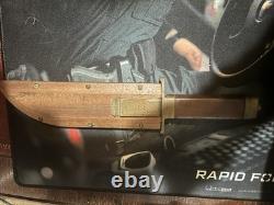 Vintage Hand Made Bowie Knife with wood sheath really cool