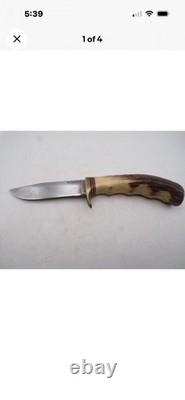 Vintage Hand Made Morseth Stag Fixed Blade Knife