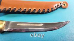 Vintage Helle Norway 18/8 High Carbon Edge Hunting Knife + Sheath Puuko TR1164