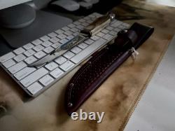 Vintage Henley & Co Germany Stag Knife with Colored Camping Scene A+ Condition