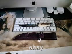 Vintage Henley & Co Germany Stag Knife with Colored Camping Scene A+ Condition