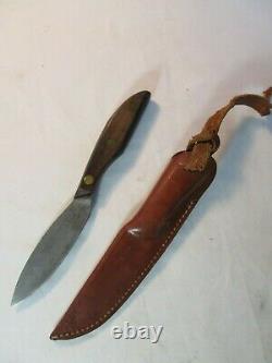 Vintage Herters Inc Waseca Minn Hunting Skinning Fixed Blade Knife And Sheath