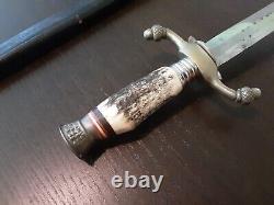 Vintage Hirschkrone Solingen Germany Stag Hunting Dress Dagger Knife