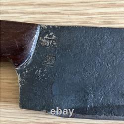 Vintage Hunting Knife, Handmade And SignedM. H On The Blade, Redwood Handle