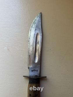 Vintage Hunting Knife Marked RIOJA Stag Handle Spanish