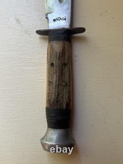 Vintage Hunting Knife Marked RIOJA Stag Handle Spanish