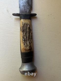 Vintage Hunting Knife Marked RIOJA Stag Handle Spanish