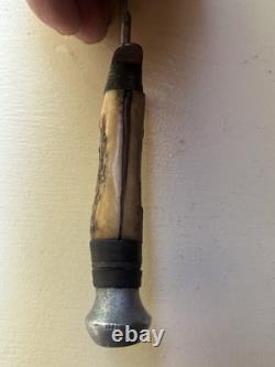 Vintage Hunting Knife Marked RIOJA Stag Handle Spanish