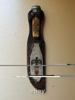 Vintage Hunting Knife Marked RIOJA Stag Handle Spanish