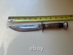 Vintage Hunting Knife Marked RIOJA Stag Handle Spanish