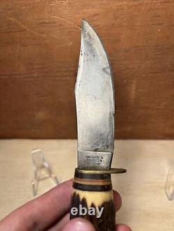 Vintage Hunting Knife YORK CUTLERY Solingen Stag #632 + Sheath, Germany