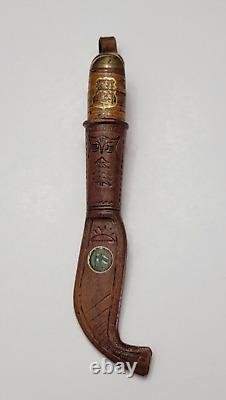 Vintage Iisakki Jarvenpaa Finland Puukko Knife with Leather Sheath 1930s E184