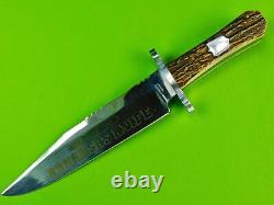 Vintage Italian Italy Arkansas Handcrafted Large Bowie Stag Hunting Knife