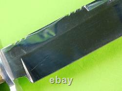 Vintage Italian Italy Arkansas Handcrafted Large Bowie Stag Hunting Knife