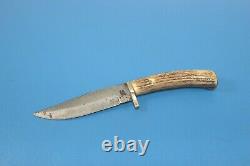 Vintage J. Clarke & Son Sheffield England Stag Handle Bowie Knife Hunting