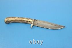 Vintage J. Clarke & Son Sheffield England Stag Handle Bowie Knife Hunting