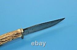 Vintage J. Clarke & Son Sheffield England Stag Handle Bowie Knife Hunting