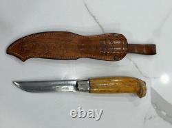 Vintage J. Marttiini Rovaniemi Puukko Knife Finland With Sheath