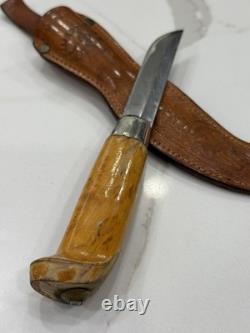 Vintage J. Marttiini Rovaniemi Puukko Knife Finland With Sheath