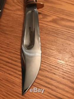 Vintage J Nowill & Sons Sheffield 7 Stag Bowie Survival Hunting Knife WithSheath