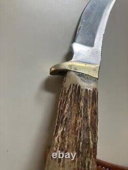 Vintage Jacob's Custom Stag Antler Hunting Knife 11 Beautiful! Jacobs