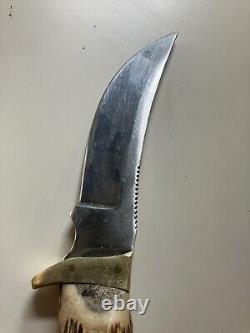 Vintage Jacob's Custom Stag Antler Hunting Knife 11 Beautiful! Jacobs