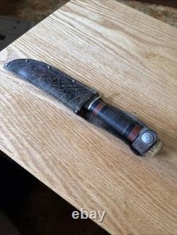 Vintage Jaeger Bros Marinette WIS Fixed Blade Hunting Knife Aerial Cutlery
